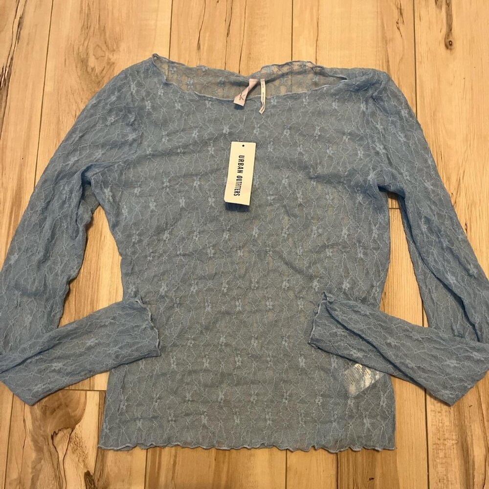 urban outfitters blue sheer long sleeve top💙